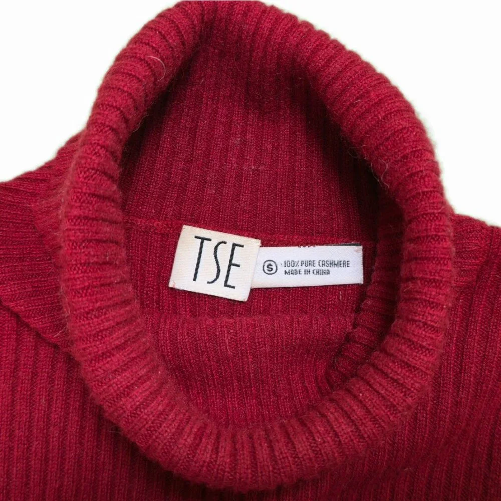 TSE Luxury Cashmere Turtleneck Sweater In Fuchsia Size S - Picture 2 of 4